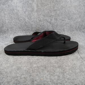 Casual Shoes Mens 12 Sandals Flip Flops Slip On Thick Mesh Strap Black Flat